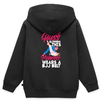 Jiu Jitsu Jiu Jitsu Jiu Jitsu - Sweat Premium à capuche zippé enfant bio - noir - Dos - AI Model Kid Male (0cm)