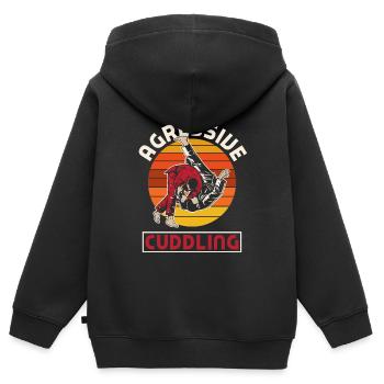 Jiu Jitsu Jiu Jitsu Jiu Jitsu - Sweat Premium à capuche zippé enfant bio - noir - Dos - AI Model Kid Male (0cm)