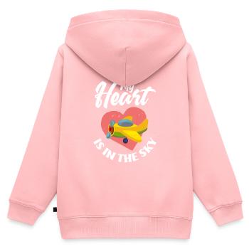 Flugzeug Luftfahrt Pilot Lustiges Piloten Geschenk - Kinder Premium Organic Zip Hoodie - Rosa - Hinten - AI Model Kid Female (0cm)