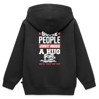 Jiu Jitsu Jiu Jitsu Jiu Jitsu - Sweat Premium à capuche zippé enfant bio - noir - Dos - AI Model Kid Male (0cm)