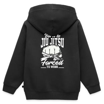 Jiu Jitsu Jiu Jitsu Jiu Jitsu - Sweat Premium à capuche zippé enfant bio - noir - Dos - AI Model Kid Male (0cm)