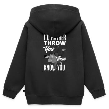 Jiu Jitsu Jiu Jitsu Jiu Jitsu - Sweat Premium à capuche zippé enfant bio - noir - Dos - AI Model Kid Male (0cm)