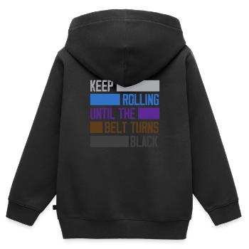 Jiu Jitsu Jiu Jitsu Jiu Jitsu - Sweat Premium à capuche zippé enfant bio - noir - Dos - AI Model Kid Male (0cm)