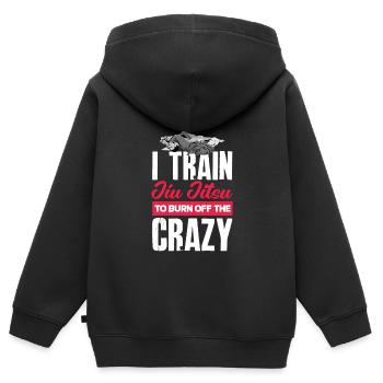 Jiu Jitsu Jiu Jitsu Jiu Jitsu - Sweat Premium à capuche zippé enfant bio - noir - Dos - AI Model Kid Male (0cm)