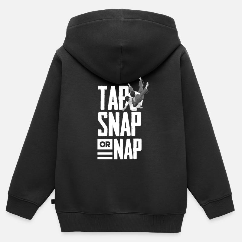 Jiu Jitsu Jiu Jitsu Jiu Jitsu - Premium børne zip-hættetrøje økologisk - sort