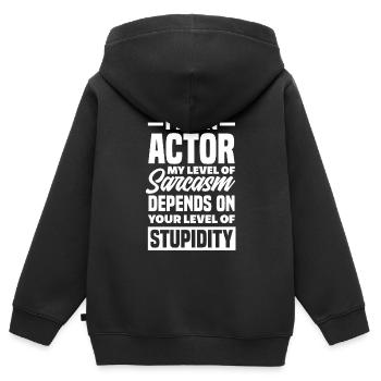 Lustiges Schauspieler Schauspielerin Geschenk - Kinder Premium Organic Zip Hoodie - Schwarz - Hinten - AI Model Kid Male (0cm)