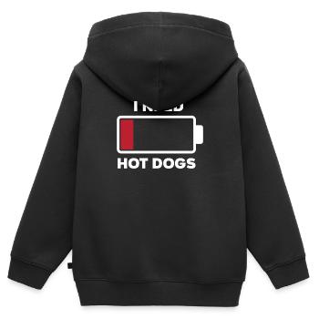Hot Dog Hot Dogs Liebhaber Geschenk - Kinder Premium Organic Zip Hoodie - Schwarz - Hinten - AI Model Kid Male (0cm)