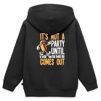 Hot Dog Hot Dogs Liebhaber Geschenk - Kinder Premium Organic Zip Hoodie - Schwarz - Hinten - AI Model Kid Male (0cm)