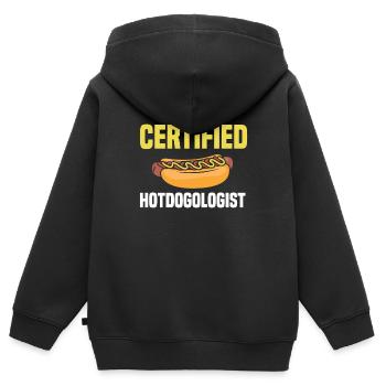 Hot Dog Hot Dogs Liebhaber Geschenk - Kinder Premium Organic Zip Hoodie - Schwarz - Hinten - AI Model Kid Male (0cm)