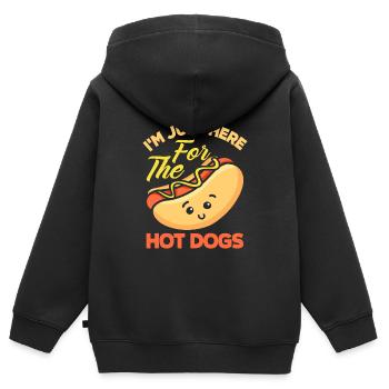 Hot Dog Hot Dogs Liebhaber Geschenk - Kinder Premium Organic Zip Hoodie - Schwarz - Hinten - AI Model Kid Male (0cm)