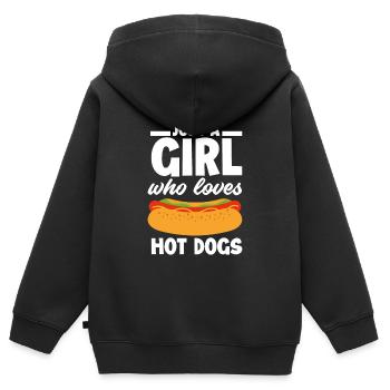 Hot Dog Hot Dogs Liebhaber Geschenk - Kinder Premium Organic Zip Hoodie - Schwarz - Hinten - AI Model Kid Male (0cm)
