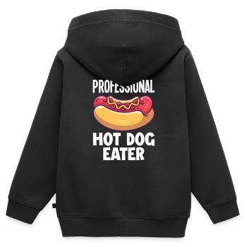 Hot Dog Hot Dogs Liebhaber Geschenk - Kinder Premium Organic Zip Hoodie - Schwarz - Hinten - AI Model Kid Male (0cm)