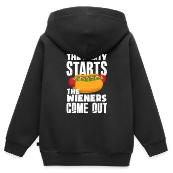 Hot Dog Hot Dogs Liebhaber Geschenk - Kinder Premium Organic Zip Hoodie - Schwarz - Hinten - AI Model Kid Male (0cm)