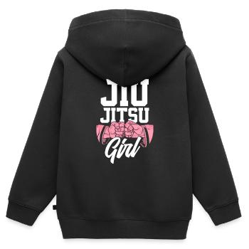 Jiu Jitsu Jiu Jitsu Jiu Jitsu - Sweat Premium à capuche zippé enfant bio - noir - Dos - AI Model Kid Male (0cm)