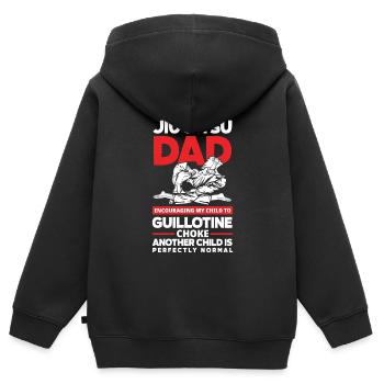 Jiu Jitsu Jiu Jitsu Jiu Jitsu - Sweat Premium à capuche zippé enfant bio - noir - Dos - AI Model Kid Male (0cm)