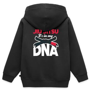 Jiu Jitsu Jiu Jitsu Jiu Jitsu - Sweat Premium à capuche zippé enfant bio - noir - Dos - AI Model Kid Male (0cm)