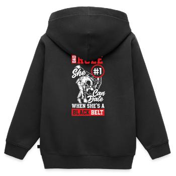 Jiu Jitsu Jiu Jitsu Jiu Jitsu - Sweat Premium à capuche zippé enfant bio - noir - Dos - AI Model Kid Male (0cm)