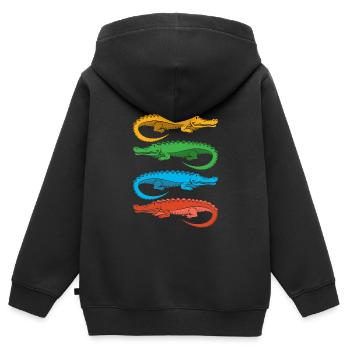 Alligator Alligator Crocodile Crocodile - Sweat Premium à capuche zippé enfant bio - noir - Dos - AI Model Kid Male (0cm)