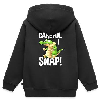 Alligator Alligator Crocodile Crocodile - Sweat Premium à capuche zippé enfant bio - noir - Dos - AI Model Kid Male (0cm)