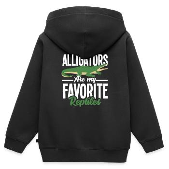 Alligator Alligator Crocodile Crocodile - Sweat Premium à capuche zippé enfant bio - noir - Dos - AI Model Kid Male (0cm)