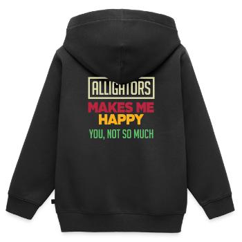 Alligator Alligator Crocodile Crocodile - Sweat Premium à capuche zippé enfant bio - noir - Dos - AI Model Kid Male (0cm)