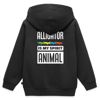 Alligator Alligator Crocodile Crocodile - Sweat Premium à capuche zippé enfant bio - noir - Dos - AI Model Kid Male (0cm)