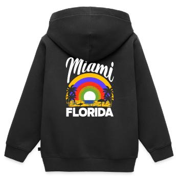 Floride - Sweat Premium à capuche zippé enfant bio - noir - Dos - AI Model Kid Male (0cm)