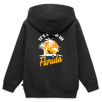 Floride - Sweat Premium à capuche zippé enfant bio - noir - Dos - AI Model Kid Male (0cm)