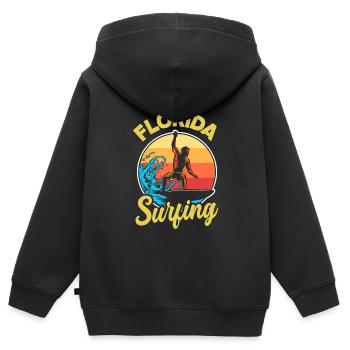 Floride - Sweat Premium à capuche zippé enfant bio - noir - Dos - AI Model Kid Male (0cm)