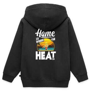 Floride - Sweat Premium à capuche zippé enfant bio - noir - Dos - AI Model Kid Male (0cm)
