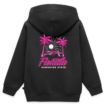 Floride - Sweat Premium à capuche zippé enfant bio - noir - Dos - AI Model Kid Male (0cm)