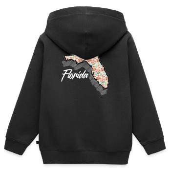 Floride - Sweat Premium à capuche zippé enfant bio - noir - Dos - AI Model Kid Male (0cm)