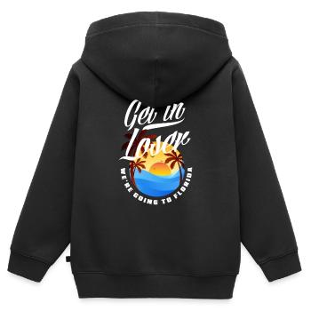 Floride - Sweat Premium à capuche zippé enfant bio - noir - Dos - AI Model Kid Male (0cm)