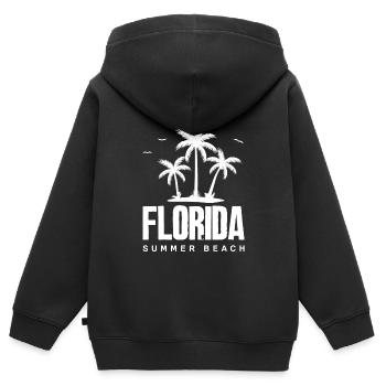 Floride - Sweat Premium à capuche zippé enfant bio - noir - Dos - AI Model Kid Male (0cm)