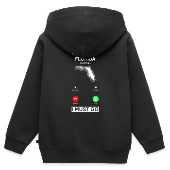 Floride - Sweat Premium à capuche zippé enfant bio - noir - Dos - AI Model Kid Male (0cm)