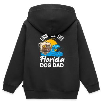 Floride - Sweat Premium à capuche zippé enfant bio - noir - Dos - AI Model Kid Male (0cm)
