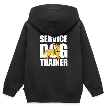 Hundetrainer Hundetrainer - Kinder Premium Organic Zip Hoodie - Schwarz - Hinten - AI Model Kid Male (0cm)
