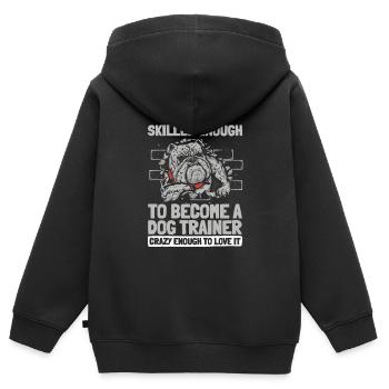 Hundetrainer Hundetrainer - Kinder Premium Organic Zip Hoodie - Schwarz - Hinten - AI Model Kid Male (0cm)