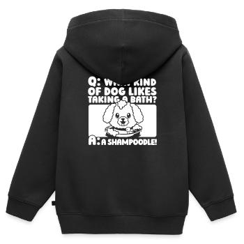 Hundetrainer Hundetrainer - Kinder Premium Organic Zip Hoodie - Schwarz - Hinten - AI Model Kid Male (0cm)