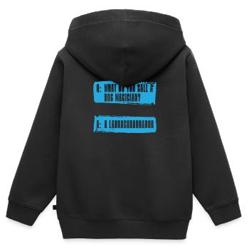 Hundetrainer Hundetrainer - Kinder Premium Organic Zip Hoodie - Schwarz - Hinten - AI Model Kid Male (0cm)