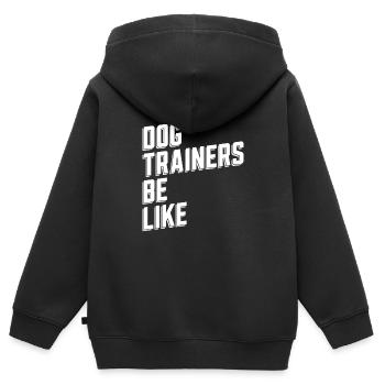 Hundetrainer Hundetrainer - Kinder Premium Organic Zip Hoodie - Schwarz - Hinten - AI Model Kid Male (0cm)