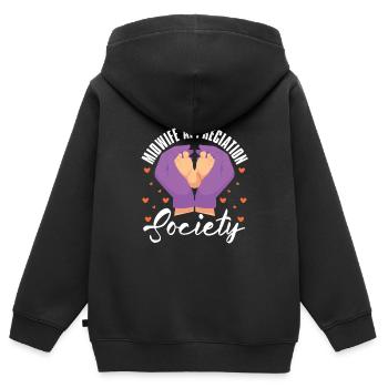 Sage-femme Futur sage-femme - Sweat Premium à capuche zippé enfant bio - noir - Dos - AI Model Kid Male (0cm)