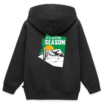 Cactus Garden Cactus - Sweat Premium à capuche zippé enfant bio - noir - Dos - AI Model Kid Male (0cm)