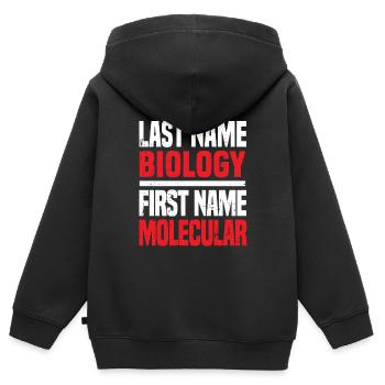 Biologiste Biologiste moléculaire - Sweat Premium à capuche zippé enfant bio - noir - Dos - AI Model Kid Male (0cm)