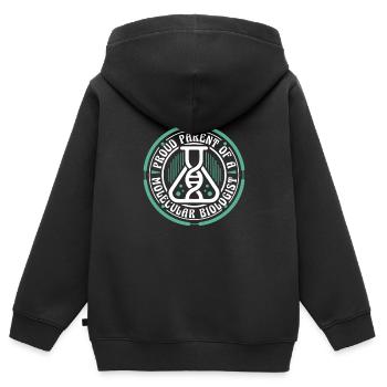Biologiste Biologiste Parent Biologiste moléculaire - Sweat Premium à capuche zippé enfant bio - noir - Dos - AI Model Kid Male (0cm)