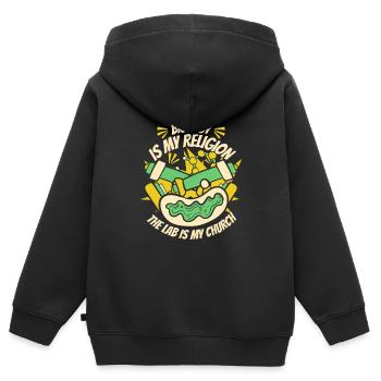 Biologie Biologe Labor Molekularbiologe - Kinder Premium Organic Zip Hoodie - Schwarz - Hinten - AI Model Kid Male (0cm)