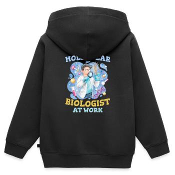 Biology Biologist Funny Molecular Biologist - Kids Premium Organic Zip-up Hoodie - black - Back - AI Model Kid Male (0cm)