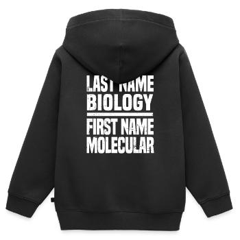 Biologiste Biologiste moléculaire - Sweat Premium à capuche zippé enfant bio - noir - Dos - AI Model Kid Male (0cm)