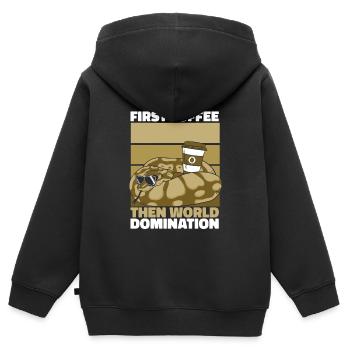 Boa Constrictor Snake Café Lunettes de soleil - Sweat Premium à capuche zippé enfant bio - noir - Dos - AI Model Kid Male (0cm)
