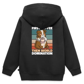 Guinea pig guinea pig coffee - Kids Premium Organic Zip-up Hoodie - black - Back - AI Model Kid Male (0cm)